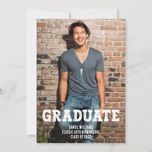 Faire-part Diplôme simple en une photo (Devant)