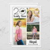 Faire-part Diplôme Typographie moderne Classe Année 4 Photos (Devant / Derrière)