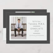 Faire-part diplômée distinguée (Devant / Derrière)