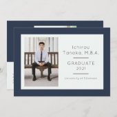 Faire-part diplômée distinguée (Devant / Derrière)