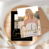 Faire-part Diplômée Photo Élégante Typographie Or simple