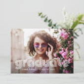 Faire-part Discothèque blanche et neutre Texte et photo Grad  (Debout devant)