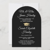 Faire-part d'obtention de diplôme avec photo Black (Devant)