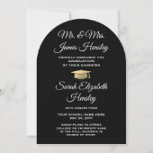 Faire-part d'obtention de diplôme avec photo Black (Devant)