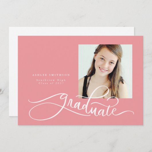 Faire-part d'obtention de diplôme avec traitement (Devant / Derrière)