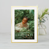 Faire-part d'obtention de diplôme en Gold encadré (Debout devant)