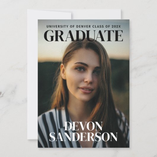 Faire-part d'obtention de la couverture de magazin (Devant)