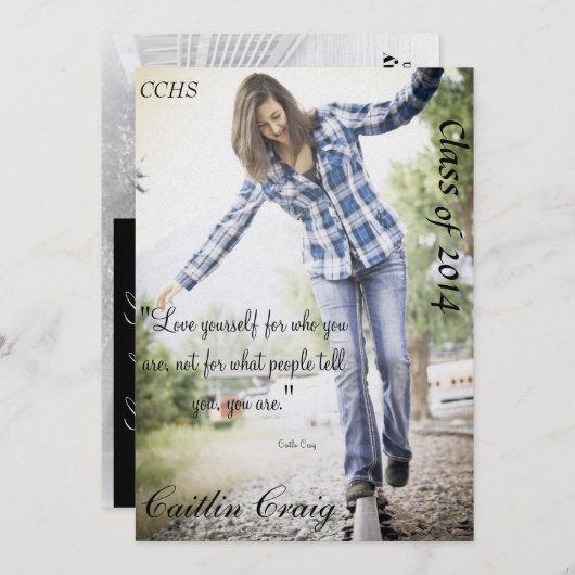 Faire-part d'obtention du diplôme (Devant / Derrière)