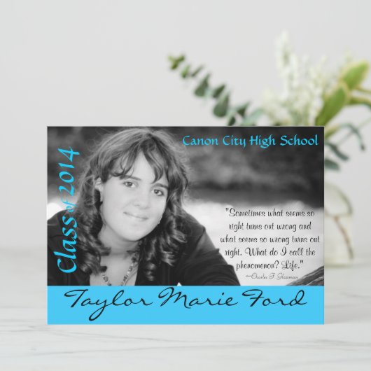 Faire-part d'obtention du diplôme (Debout devant)