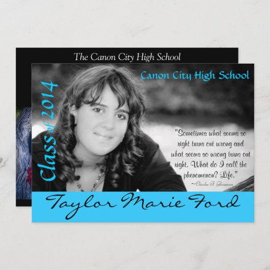 Faire-part d'obtention du diplôme (Devant / Derrière)