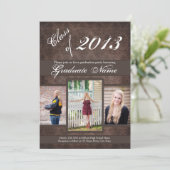 Faire-part d'obtention du diplôme - 4 Damas du gro (Debout devant)