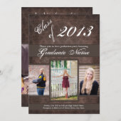 Faire-part d'obtention du diplôme - 4 Damas du gro (Devant / Derrière)