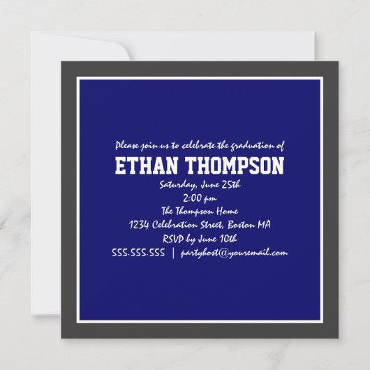 Faire-part d'obtention du diplôme avec de l'or de (Dos)