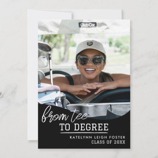 Faire-part d'obtention du diplôme d'athlète golf (Devant)