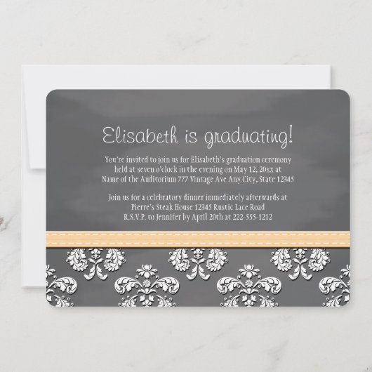 Faire-part d'obtention du diplôme de dentelle en d (Dos)