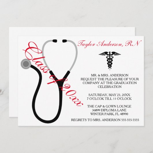 Faire-part d'obtention du diplôme de Faculté de (Devant / Derrière)