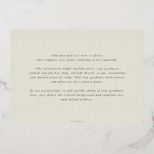 Faire-part d'obtention du diplôme de l'école de dr (Verso)