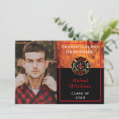 Faire-part d'obtention du diplôme de pompier (Debout devant)