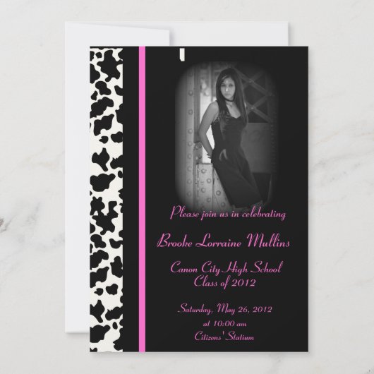 Faire-part d'obtention du diplôme de rose (Dos)