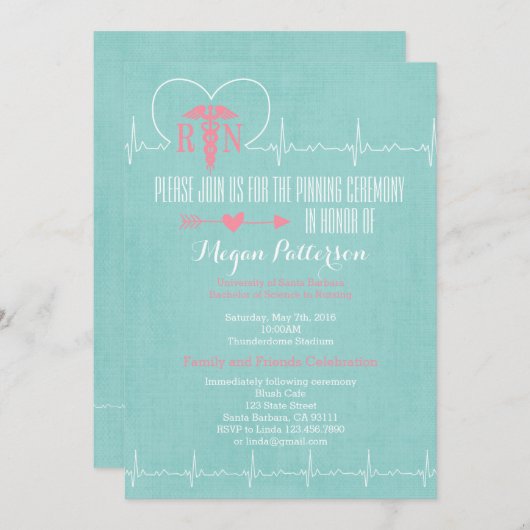 Faire-part d'obtention du diplôme de soins (Devant / Derrière)