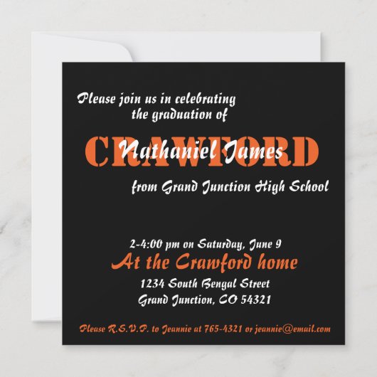 Faire-part d'obtention du diplôme de tigres (Dos)