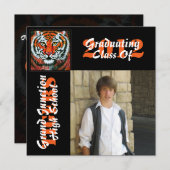 Faire-part d'obtention du diplôme de tigres avec (Devant / Derrière)