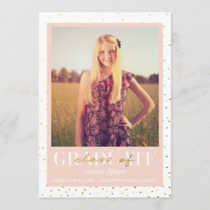 Faire-part d'obtention du diplôme des confettis  