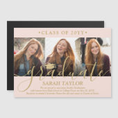 Faire-part d'obtention du diplôme d'or en Blush ph (Devant / Derrière)