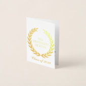 Faire-part d'obtention du diplôme du Gold College (Devant)