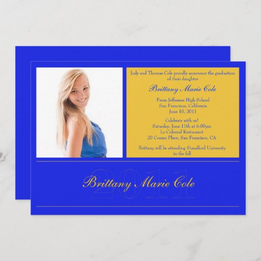 Faire-part d'obtention du diplôme en 2011 (Devant / Derrière)