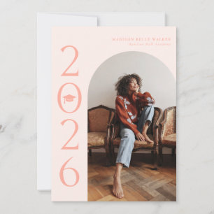 faire-part d'obtention du diplôme en arc rose 2025