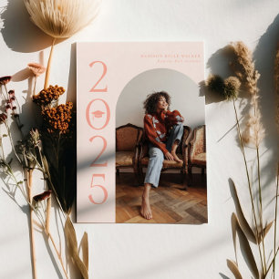 faire-part d'obtention du diplôme en arc rose 2025