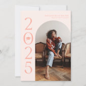 faire-part d'obtention du diplôme en arc rose 2025 (Devant)