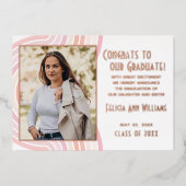 Faire-part d'obtention du diplôme en or rose pâle (Recto)