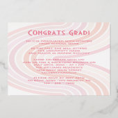 Faire-part d'obtention du diplôme en or rose pâle (Verso)