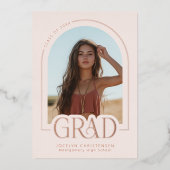 Faire-part d'obtention du diplôme en or rose pâle (Recto)