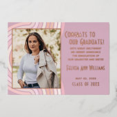 Faire-part d'obtention du diplôme en or rose pâle (Devant)