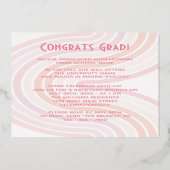 Faire-part d'obtention du diplôme en or rose pâle (Verso)