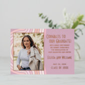 Faire-part d'obtention du diplôme en or rose pâle (Debout devant)