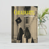 Faire-part d'obtention du diplôme en photographie (Debout devant)