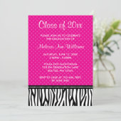 Faire-part d'obtention du diplôme en rose chaud Ze (Debout devant)