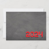Faire-part d'obtention du diplôme en tableau rouge (Dos)