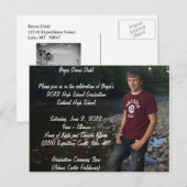 Faire-part d'obtention d'un diplôme de carte posta (Devant / Derrière)