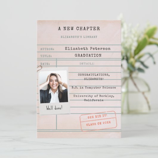 Faire-part d'obtention d'un diplôme de la biblioth (Debout devant)