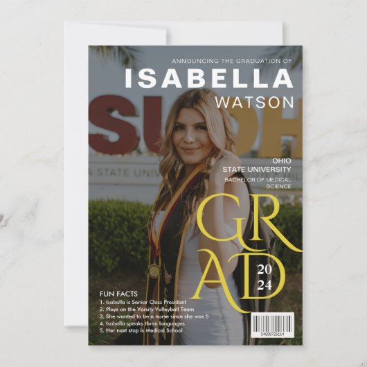 Faire-part d'obtention d'un diplôme de la couvertu (Devant)