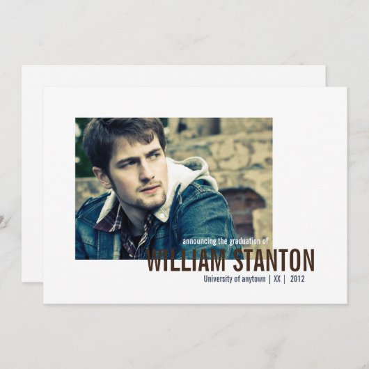 Faire-part d'obtention d'un diplôme de la Mood 2 (Devant / Derrière)