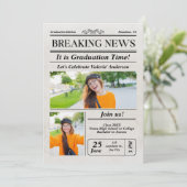 Faire-part d'obtention d'un diplôme de la photo d' (Debout devant)