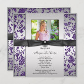 Faire-part d'obtention d'un diplôme de photo viole (Devant / Derrière)