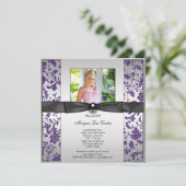 Faire-part d'obtention d'un diplôme de photo viole (Debout devant)