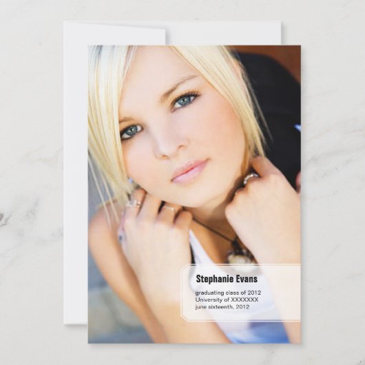 Faire-part d'obtention d'un diplôme de photographi (Devant)